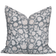 Estelle Floral Block Printed Pillow Cover | Blue, Mustard