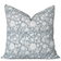 Chloe Floral Block Printed Pillow Cover | Blue