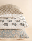 Ayla Floral Block Printed Pillow Cover | Mustard | Lumbar