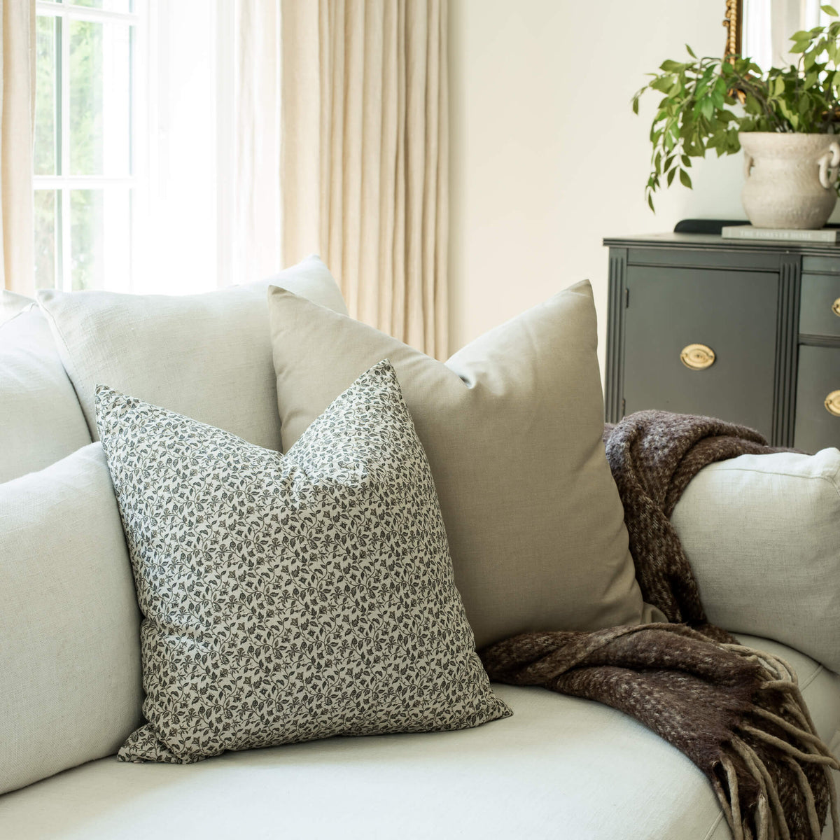 Leme Natural Cotton Pillow Cover