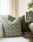 Mabel Blue Floral Pillow Cover