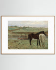 Timeless Equestrian Landscape Fine Art Print Oak Nature White