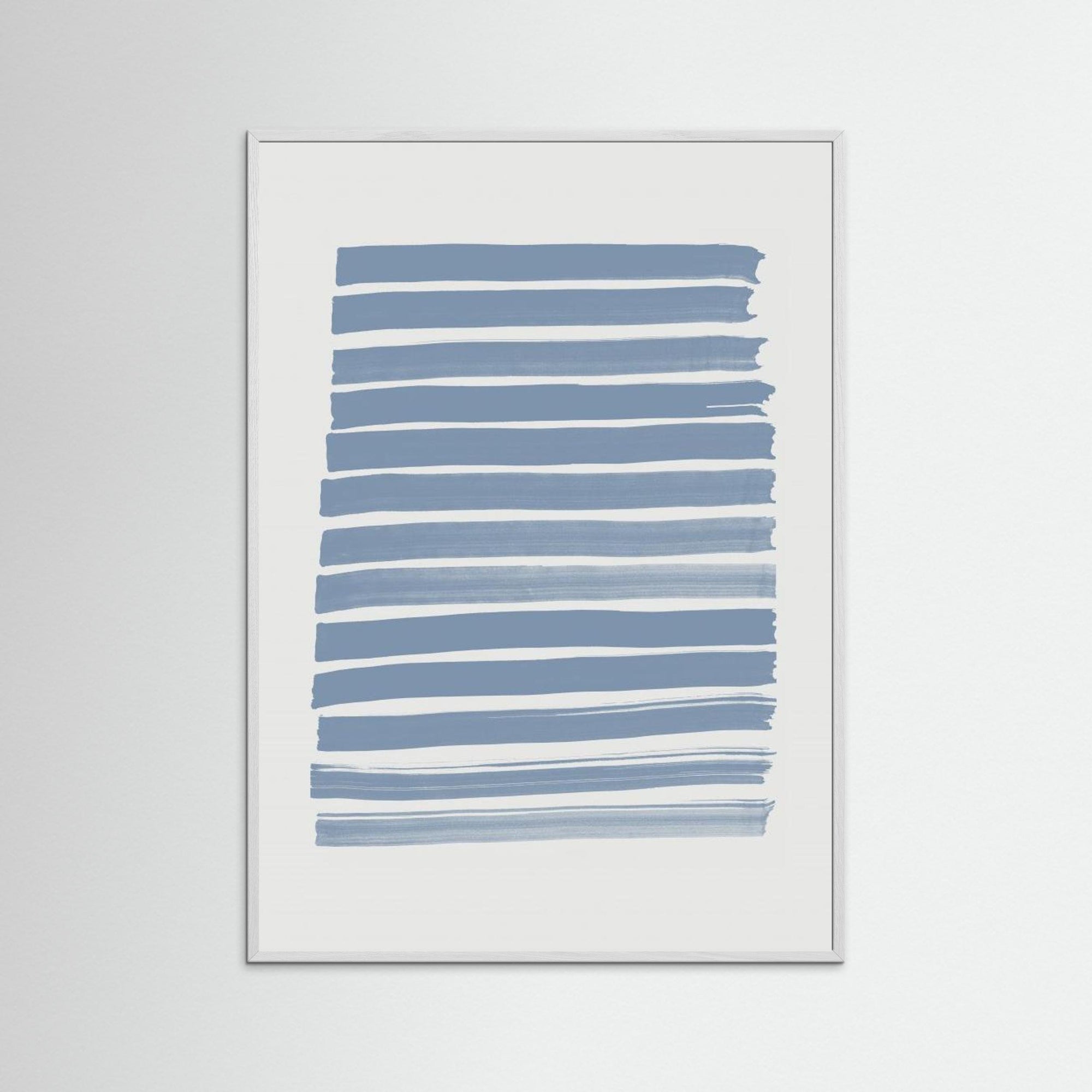 Blue Strokes by Pictufy Studio White Wood No border