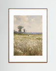 Countryside Field Landscape Art Print Oak Dark White