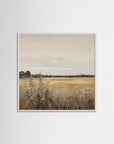 Neutral Field Landscape Art Print White Wood No border
