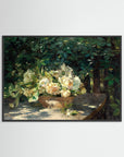 Garden Gathering Floral Artwork Black Wood No border