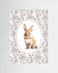 Vintage Style Botanical Bunny Art | Children's Room Decor No Frame
