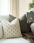 Anais Peach Floral Pillow Cover
