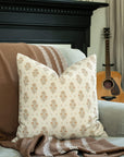Anais Peach Floral Pillow Cover