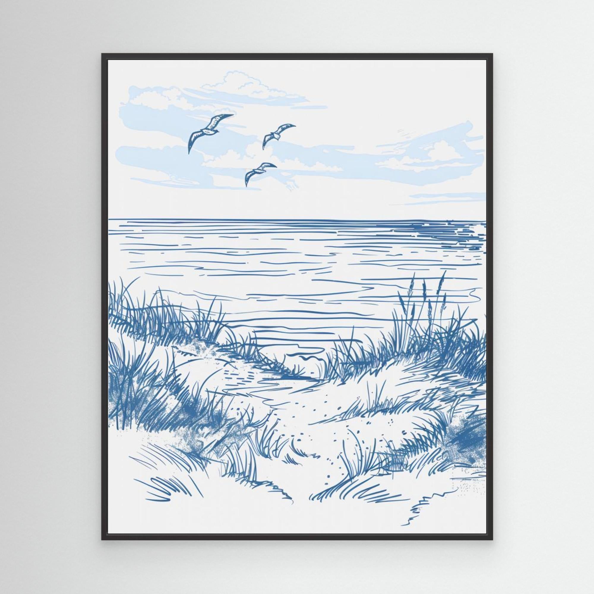 Seascape Sketch by Jolly And Dash Black