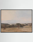 Vintage Pastoral Landscape Art Print Black Wood No border