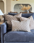 Arlet Floral Block Printed Pillow Cover | Light Brown