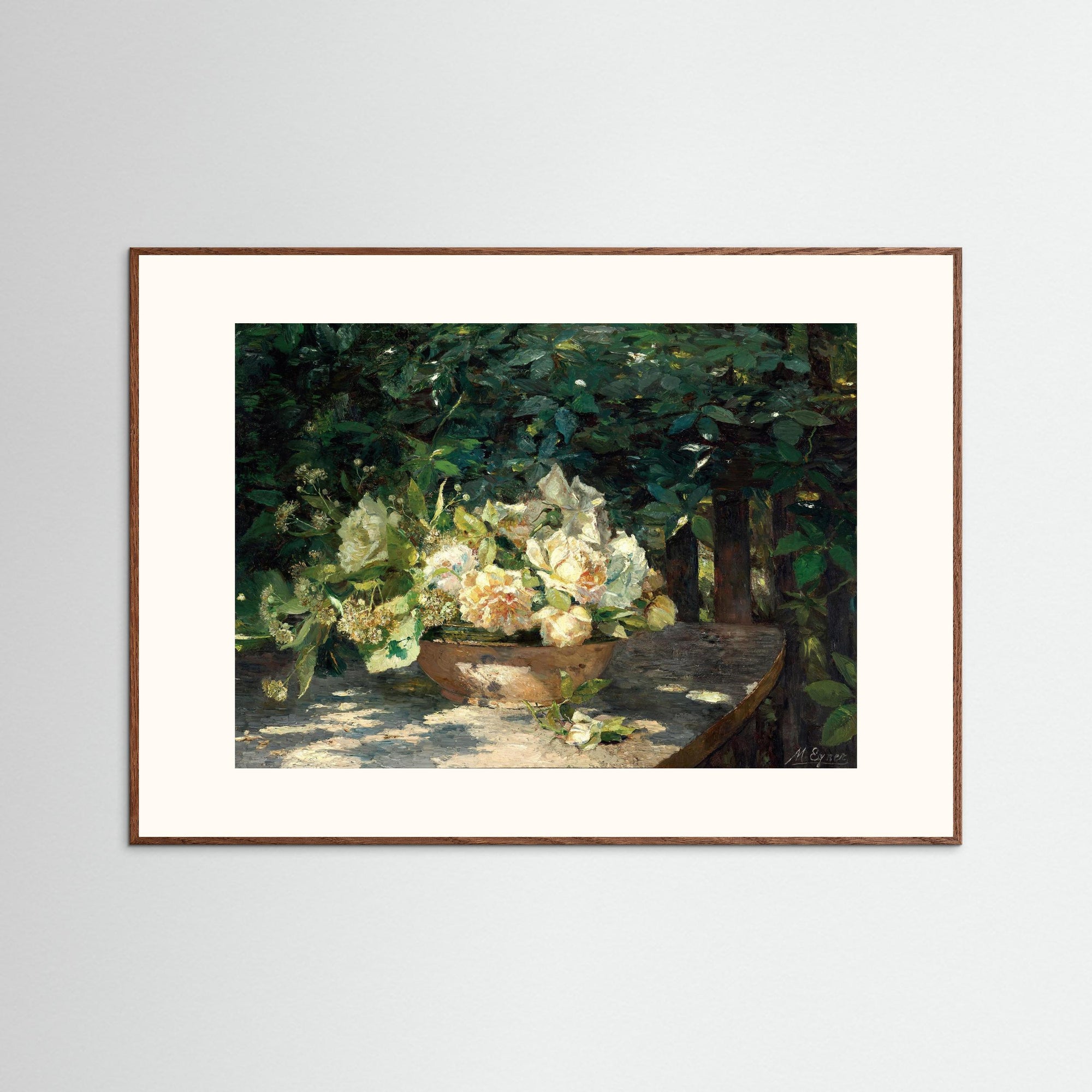 Garden Gathering Floral Artwork Oak Dark Freja