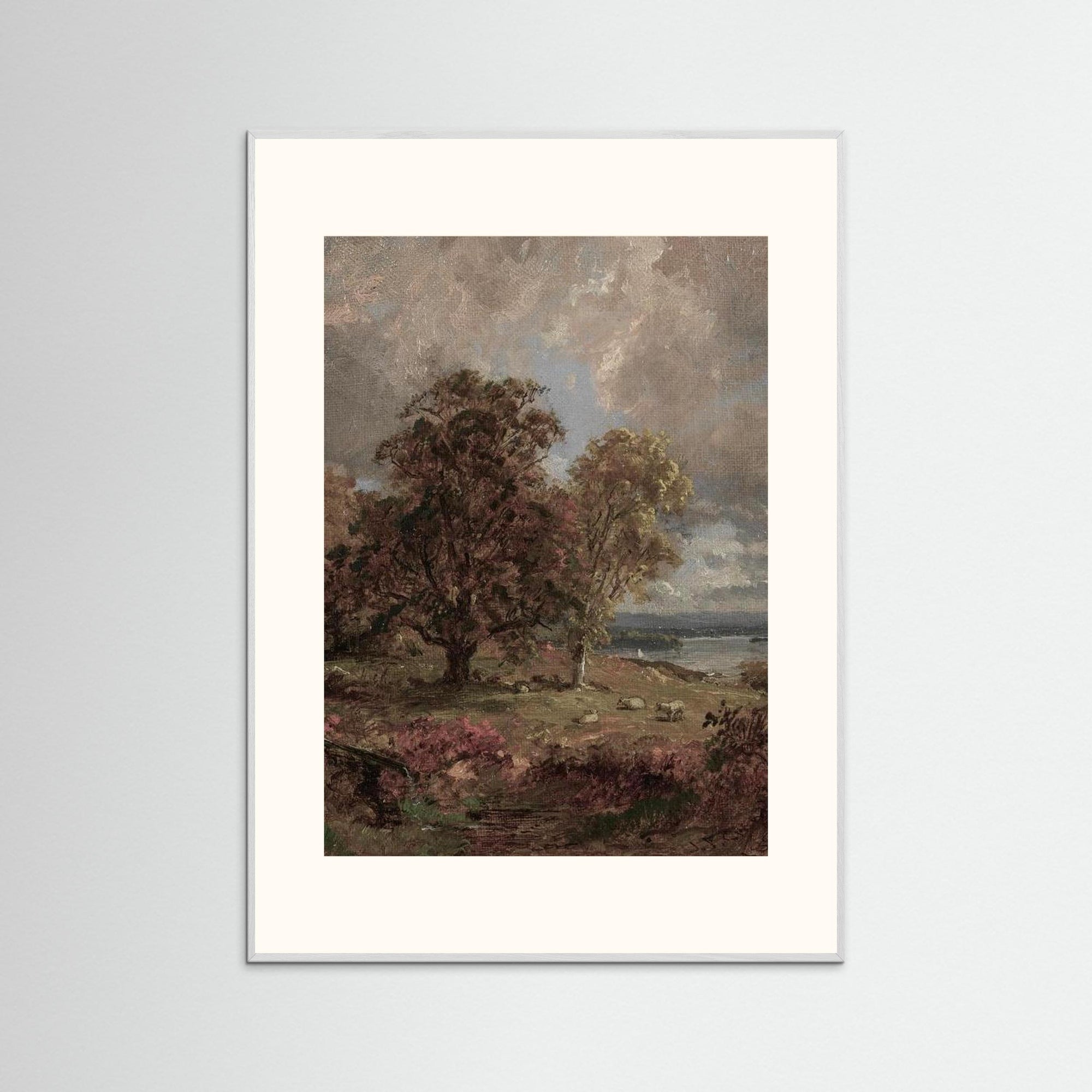 Autumn Landscape Art Print White Wood Freja