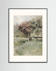 Antique Blossom Tree Field Vintage Wall Art Black Wood Freja
