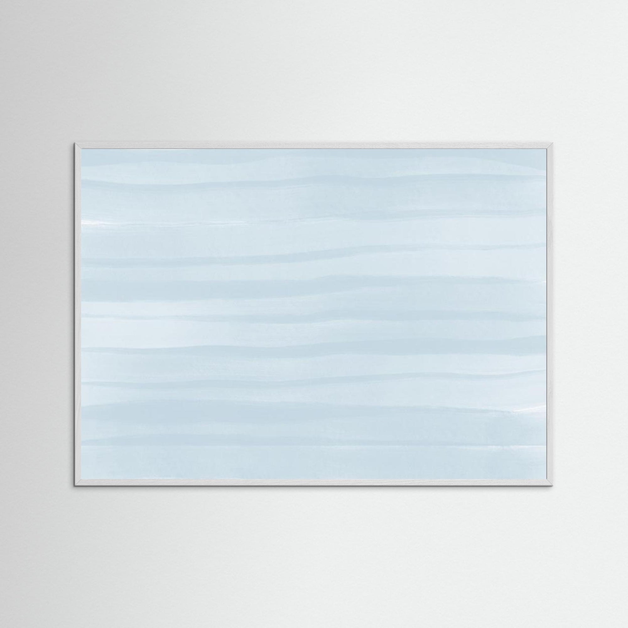 Waves of Blue by Uplusmestudio White Wood No border