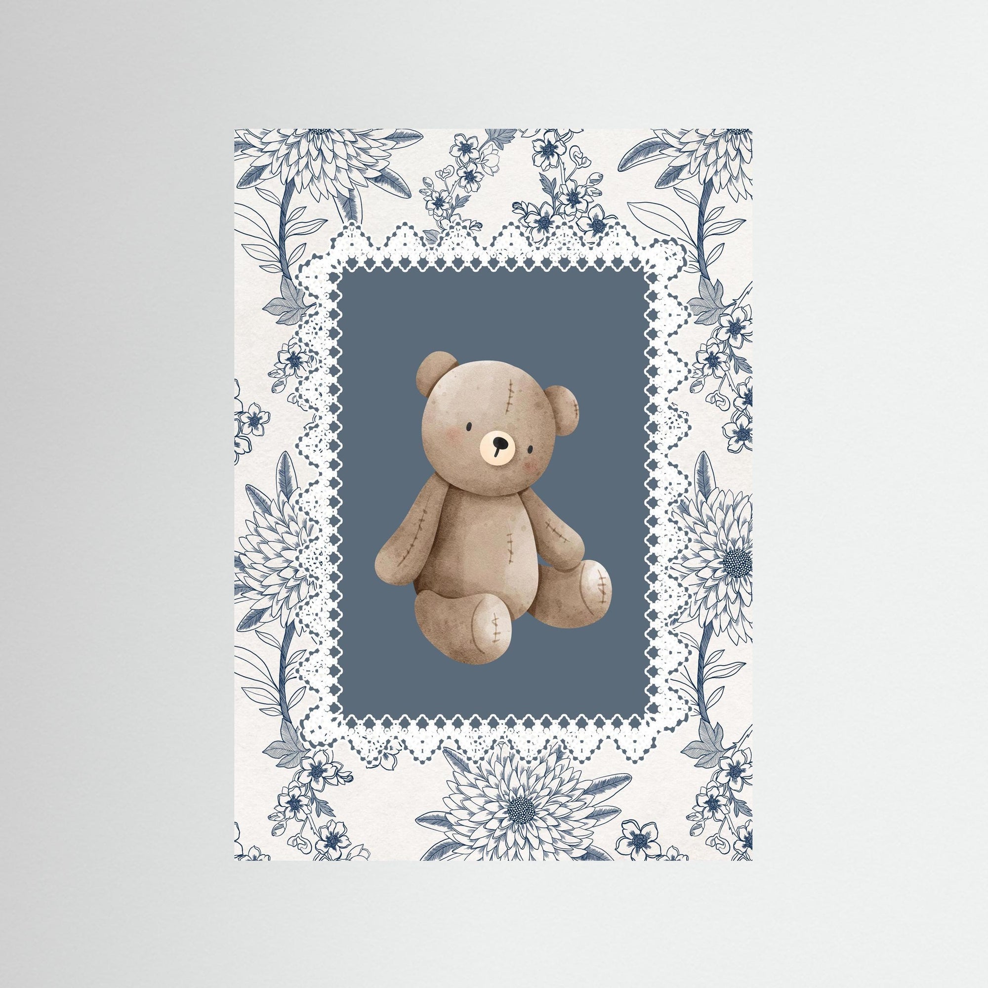 Teddy Bear Art Print | Children's Room & Nursery Wall Art No Frame