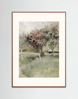 Antique Blossom Tree Field Vintage Wall Art Oak Dark Freja