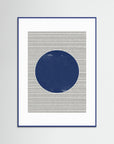 Watercolor Circle and Stripes by The Miuus Studio Blue Wood White