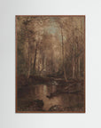Woodland Creek Landscape Fine Art Print Oak Dark No border