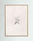 Bird on Tree Branch Art Print | Children's Room Decor Oak Nature