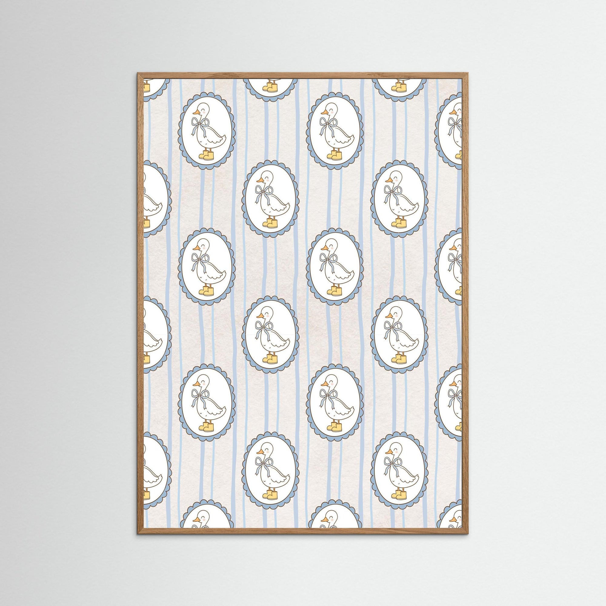 Goose in Boots Art Print | Children's Room Wall Decor Oak Nature
