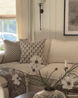 Lark Floral Block Printed Pillow Cover | Blue