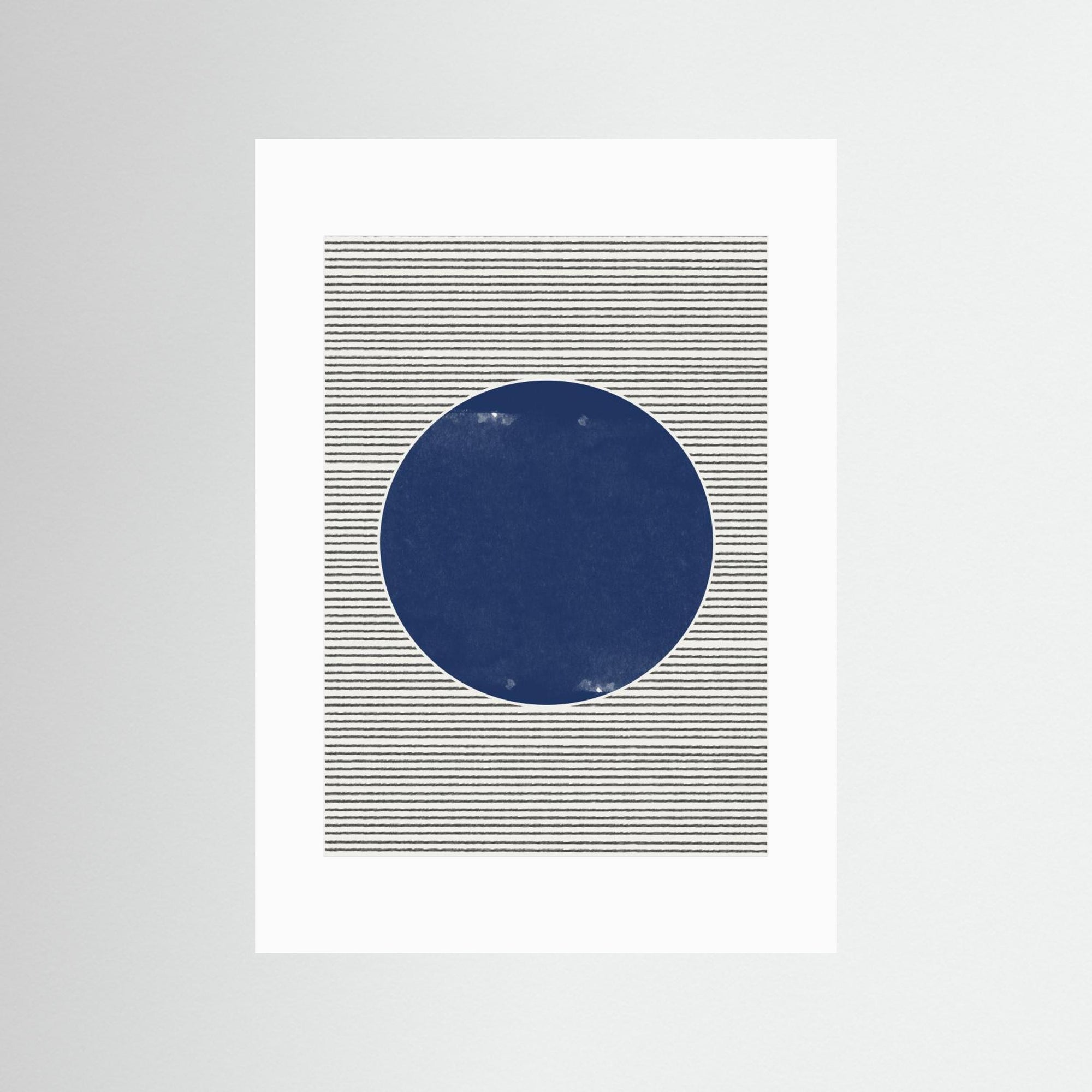 Watercolor Circle and Stripes by The Miuus Studio No Frame White