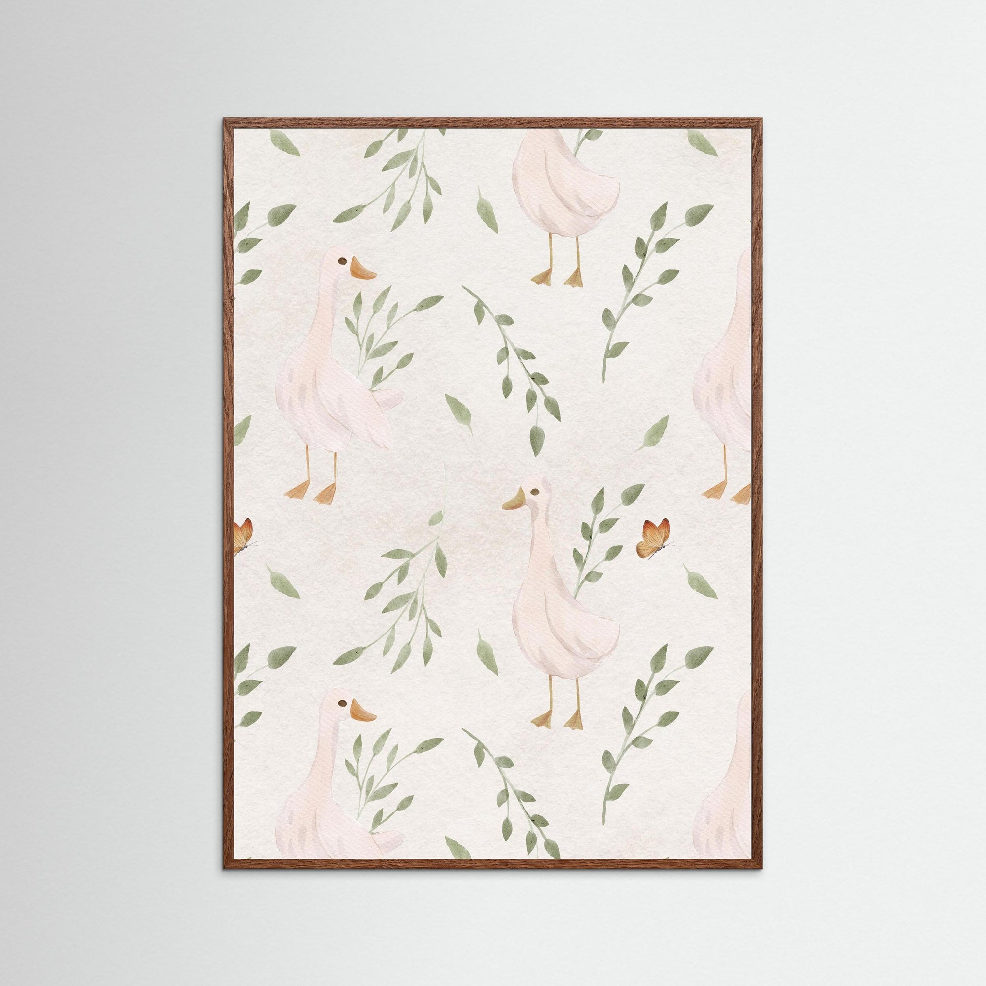 Goose Illustration | Children's Room Decor Oak Dark