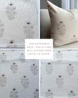 ** ARTISAN VARIATION ** Ella Floral Block Printed Pillow Cover | Light Brown + Terracotta Detail