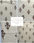**FLAWED** Mia Floral Block Printed Pillow Cover | Brown