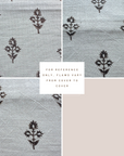 **FLAWED** Mia Floral Block Printed Pillow Cover | Brown | Lumbar