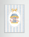 Merry-Go-Round Art Print | Children's Room & Nursery Wall Art White Wood