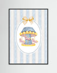 Merry-Go-Round Art Print | Children's Room & Nursery Wall Art Black Wood