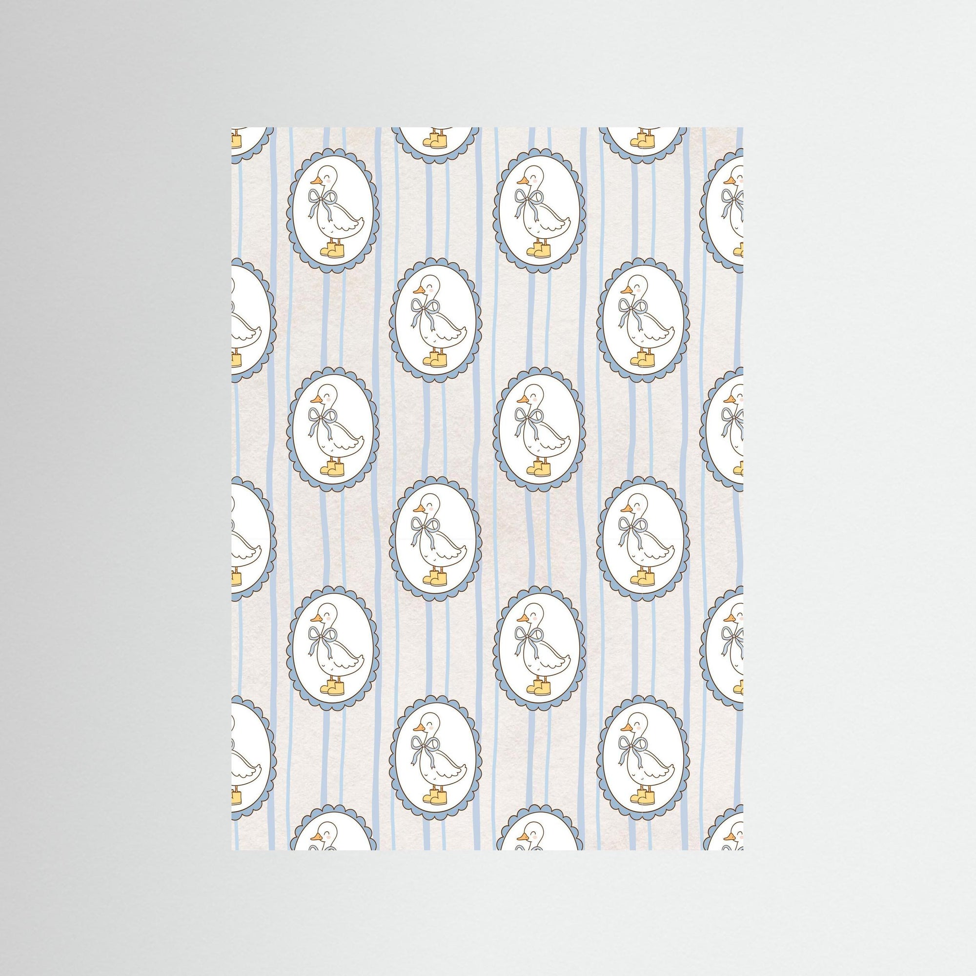 Goose in Boots Art Print | Children's Room Wall Decor No Frame