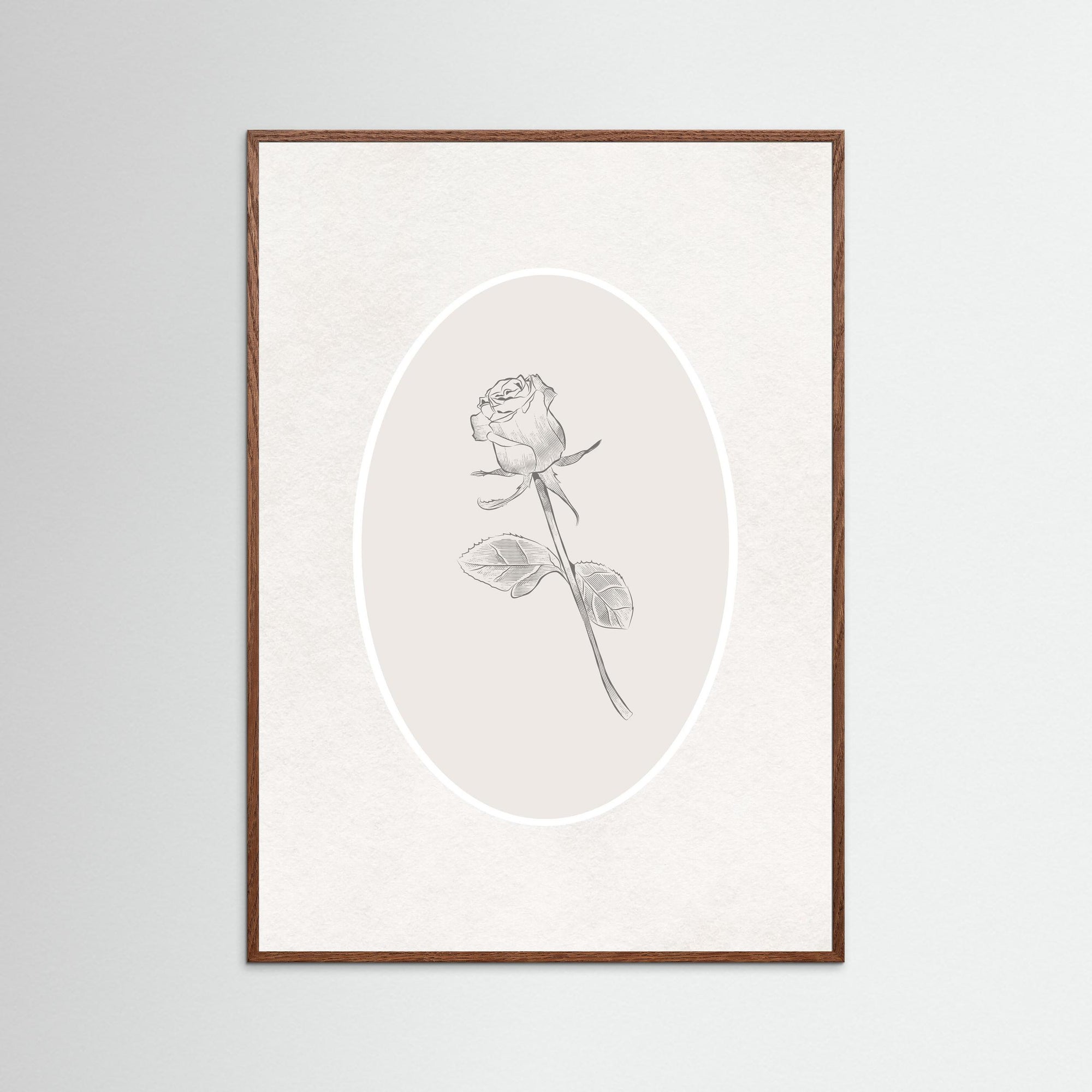 Rose Art Print | Children's Room & Nursery Wall Art Oak Dark