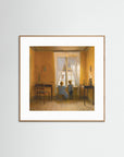 Timeless Childhood Window Scene Artwork 50 x 50 cm 19 x 19″ Oak Nature White