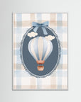 Hot Air Balloon Wall Art | Baby Boy Nursery Decor White Wood