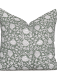 Sabine Floral Block Printed Pillow Cover | Green