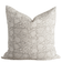 Dahlia Floral Block Printed Pillow Cover | Greige