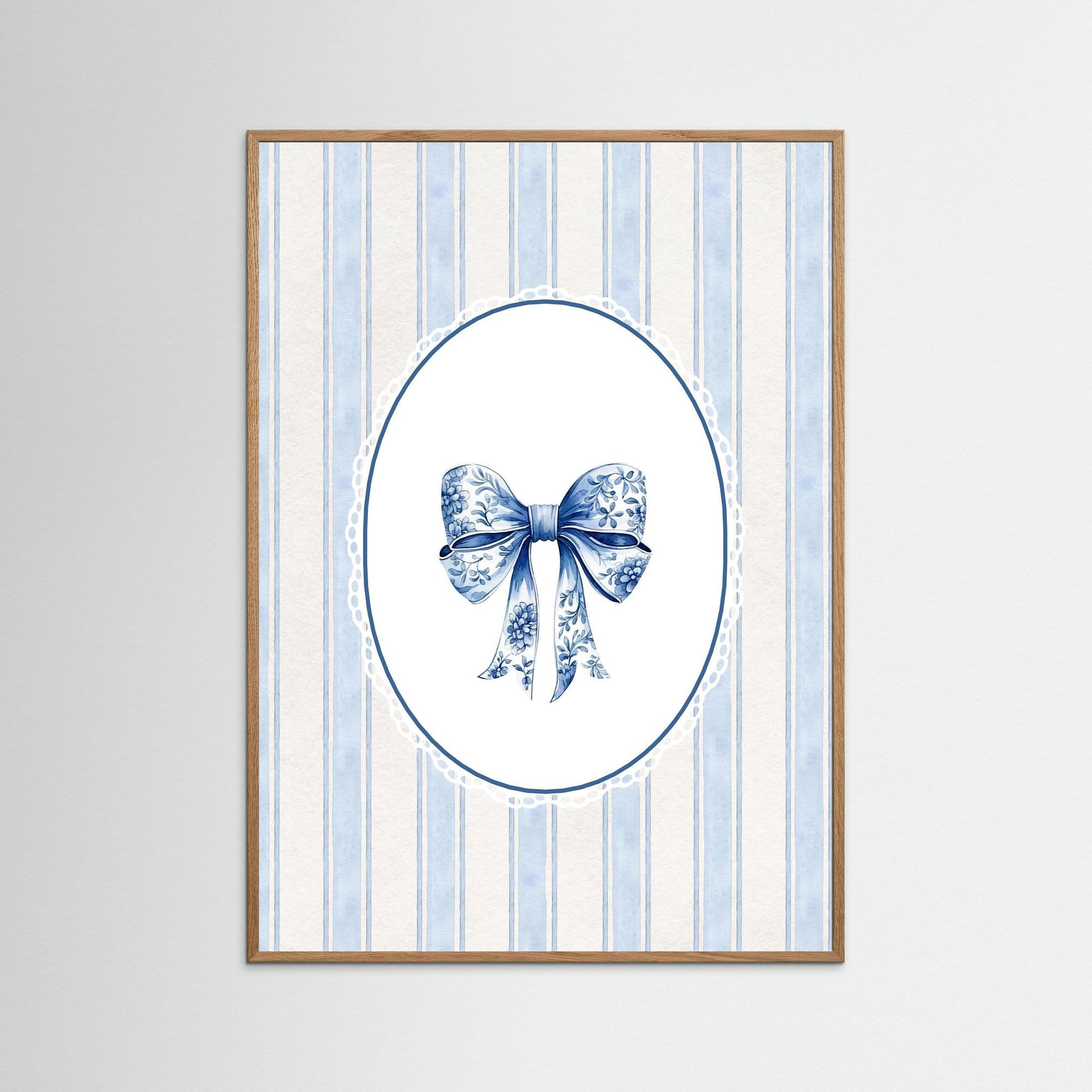 Blue Ribbon Bow Wall Art | Children's Room &amp; Nursery Decor Oak Nature