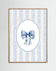 Blue Ribbon Bow Wall Art | Children's Room & Nursery Decor Oak Nature