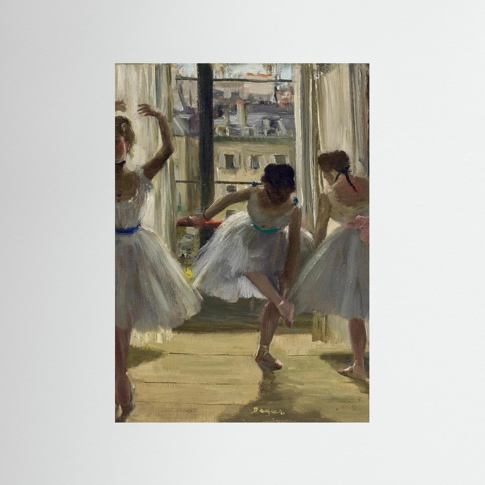 Three Dancers in an Exercise Hall by Edgas Degas No Frame No border