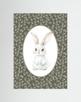 Bunny Green Botanical Art Print | Children's Room & Nursery Wall Art No Frame No border