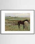 Timeless Equestrian Landscape Fine Art Print Black Wood White