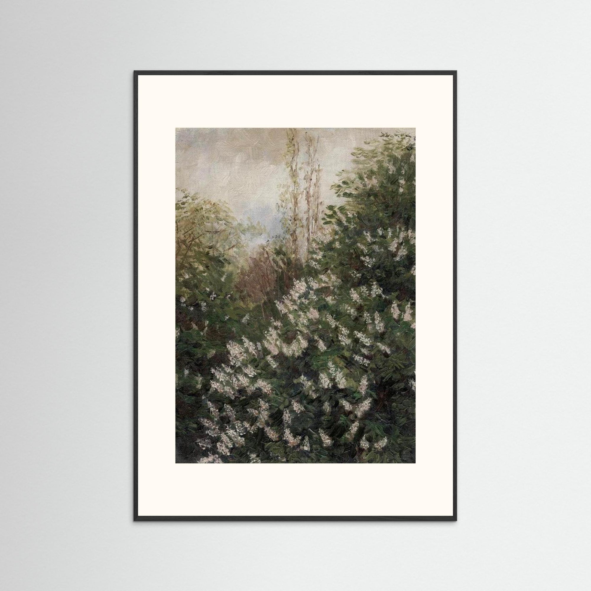 Botanical Blossoms Art Black Wood Freja