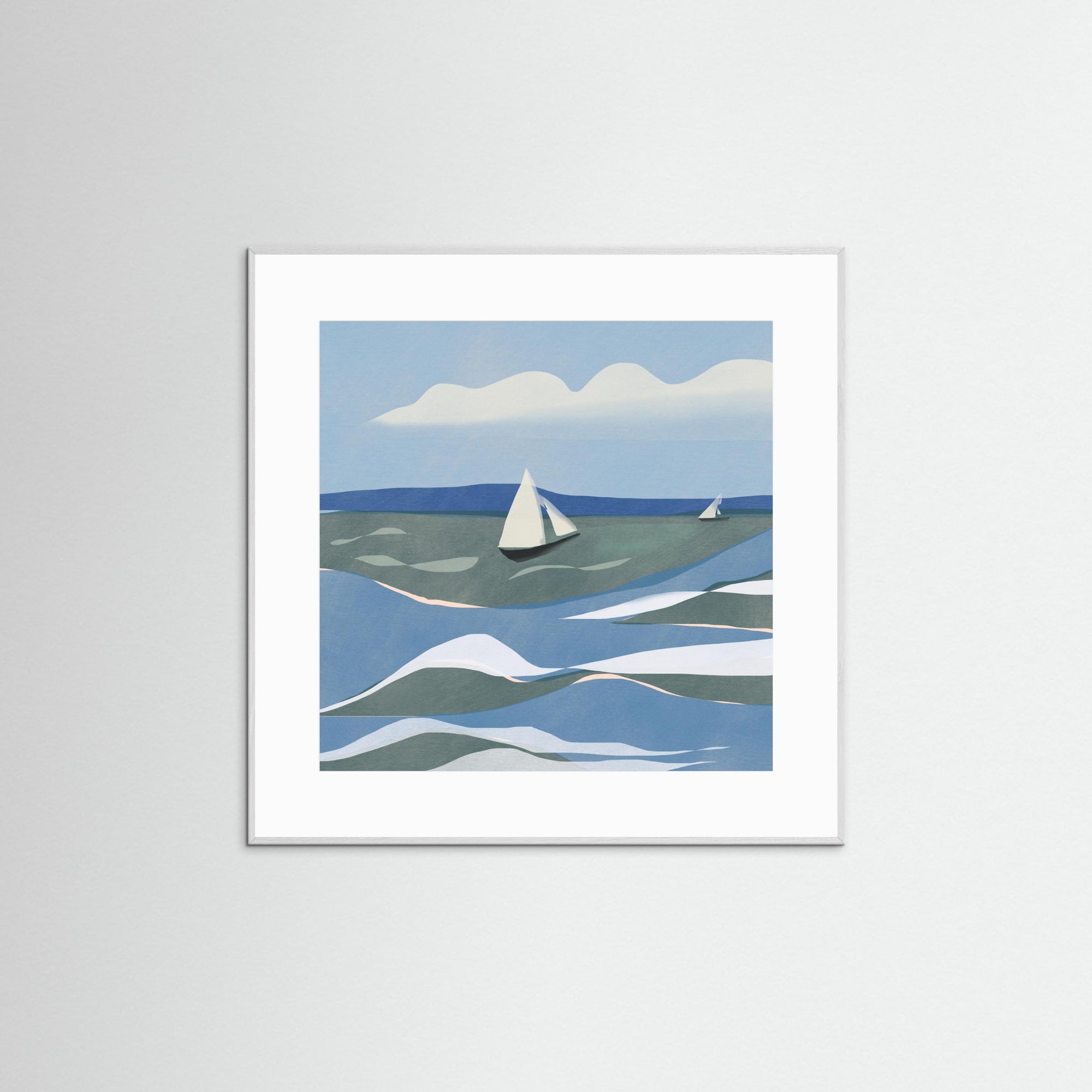 Rough Sea by Little Dean White Wood White