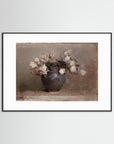 Vase of Roses Fine Art Print Black Wood White
