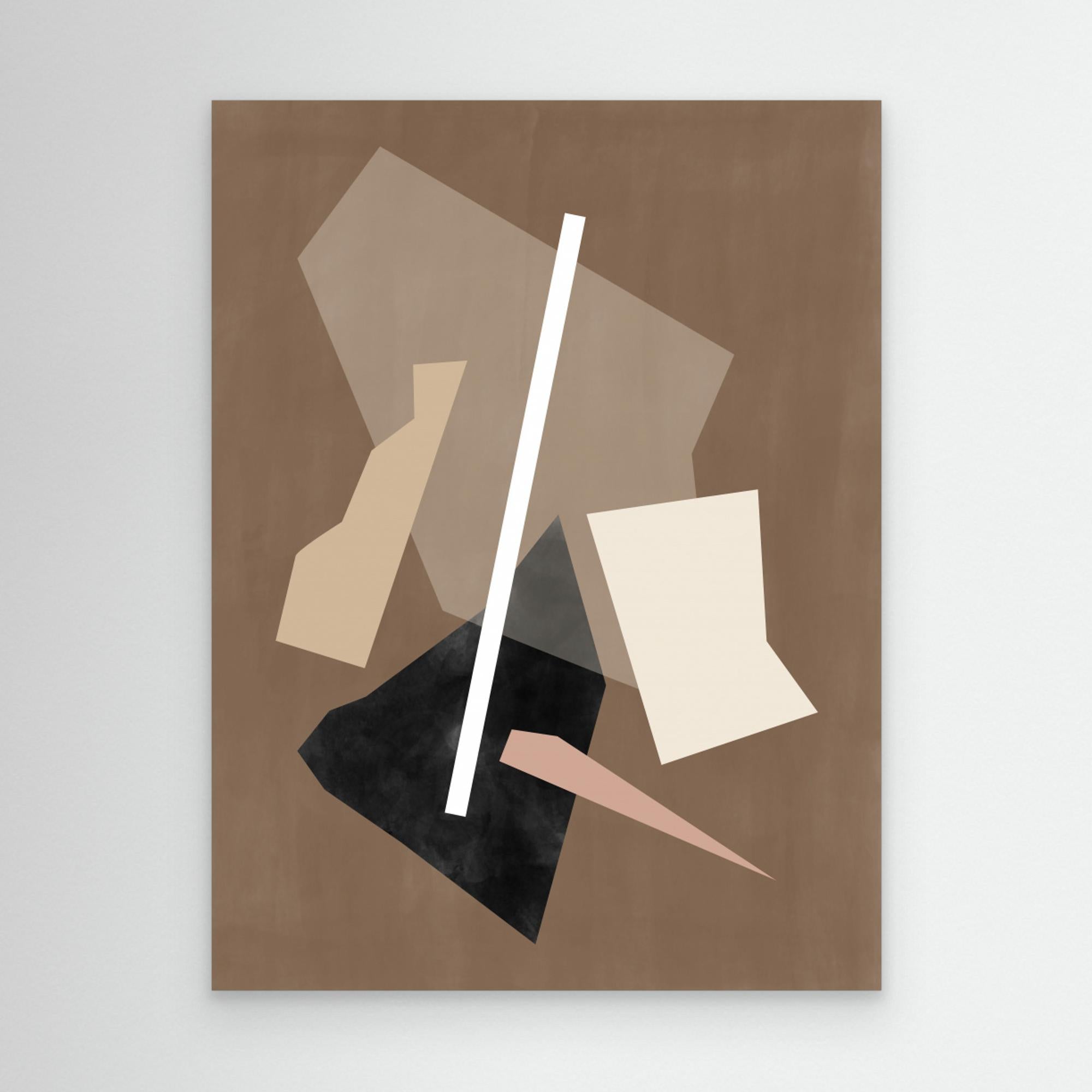 Brown Paper Cuts Painting by Elena Ristova No Frame