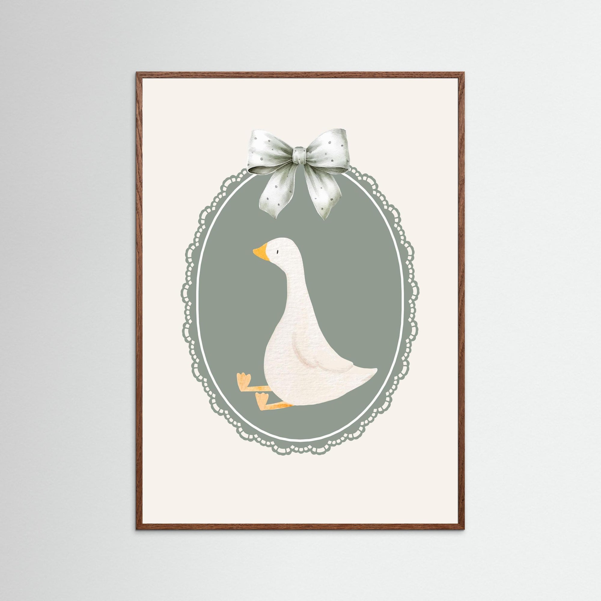 Goose Illustration | Children's Room Decor Oak Dark